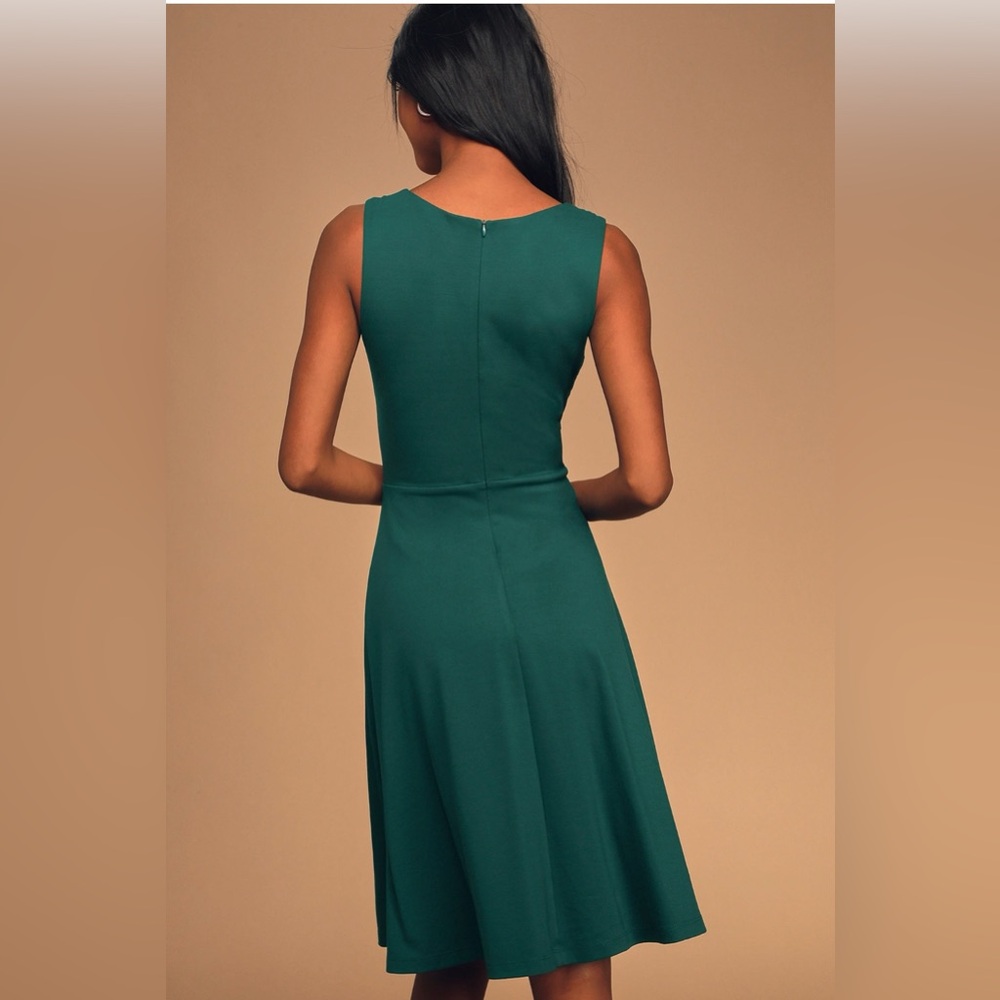 Lulus Dark Green Midi Dress - Size M - Picture 3 of 3